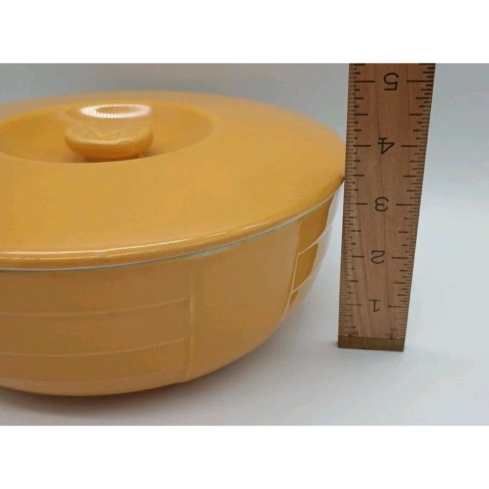 Vintage Hall China For Hotpoint Refrigerator Dish Mustard Yellow 9